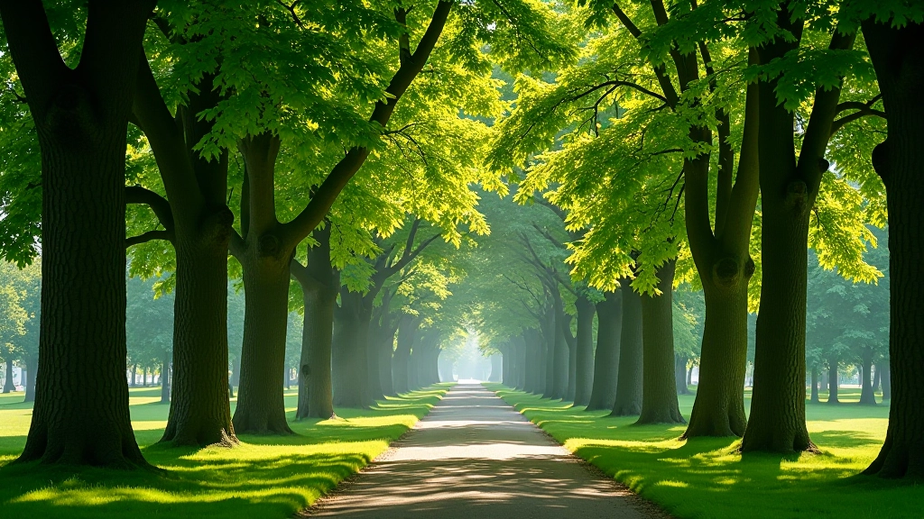 Vasaras Bastejkalna parks ar blīvu zaļu lapojumu, pieaugušas liepas, paēnota zona